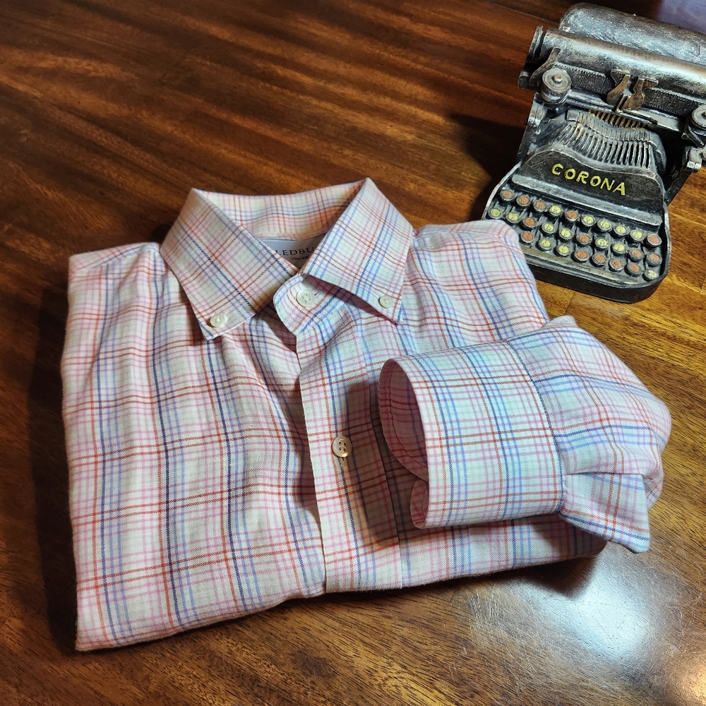 LEDBURY CUR HAM CUSTOM FIT LONG SLEEVE CASUAL SIZE 17" 43 CM MEN SHIRT